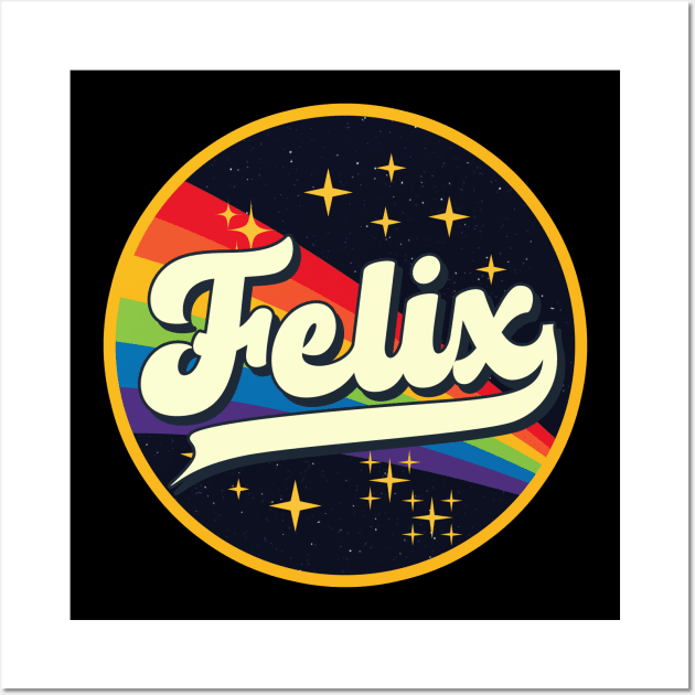 Felix // Rainbow In Space Vintage Style Wall Art by LMW Art